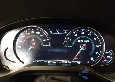 2020 BMW X3 M Competition z USA, uszkodzony, nr VIN 5YMTS0C06LLT10800